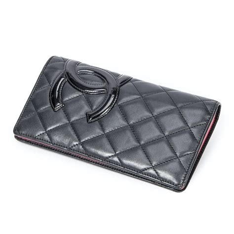 chanel black lambskin cambon bifold long wallet|Classic wallet on chain .